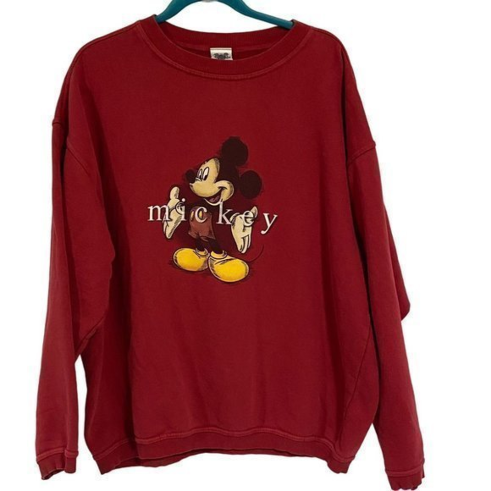 Vintage The Disney‎ Catalog Red Mickey Mouse Sweatshirt XL